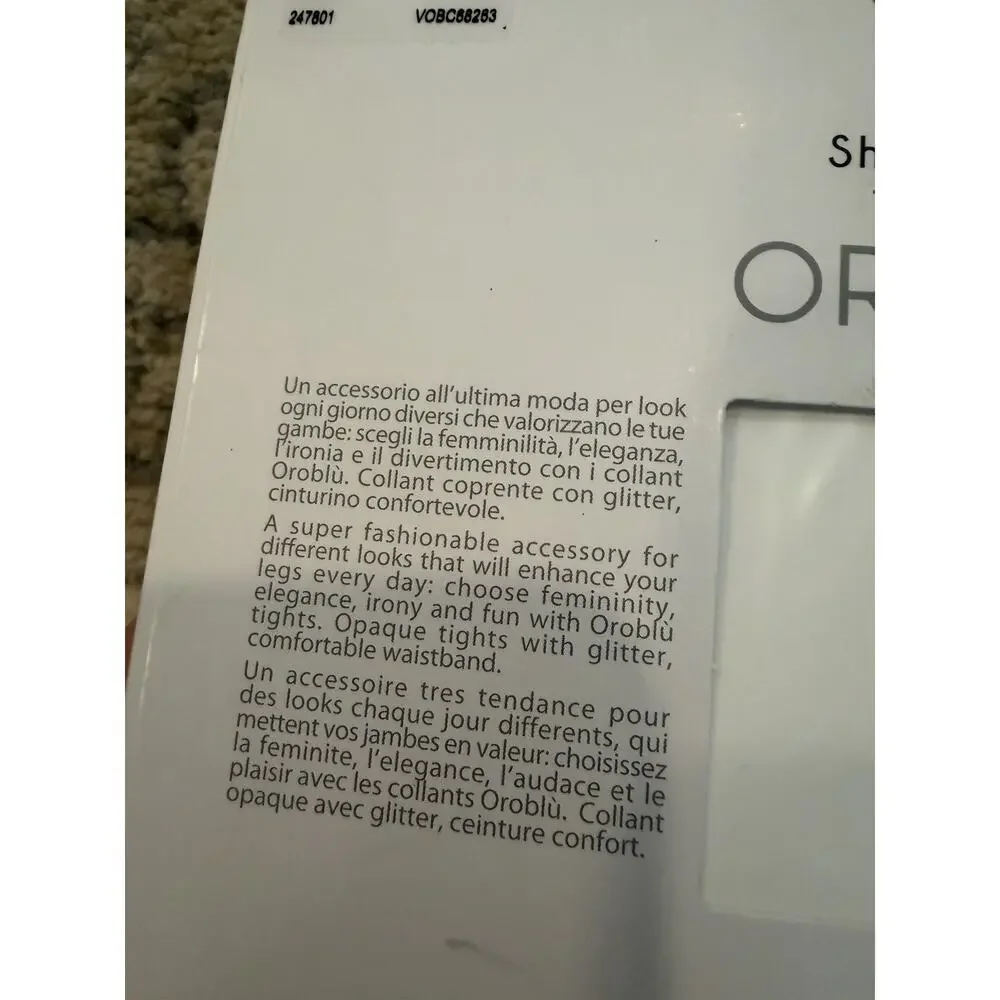 Oroblu Tights 50 Black Shining Room Sz S/M NIB NEW $32